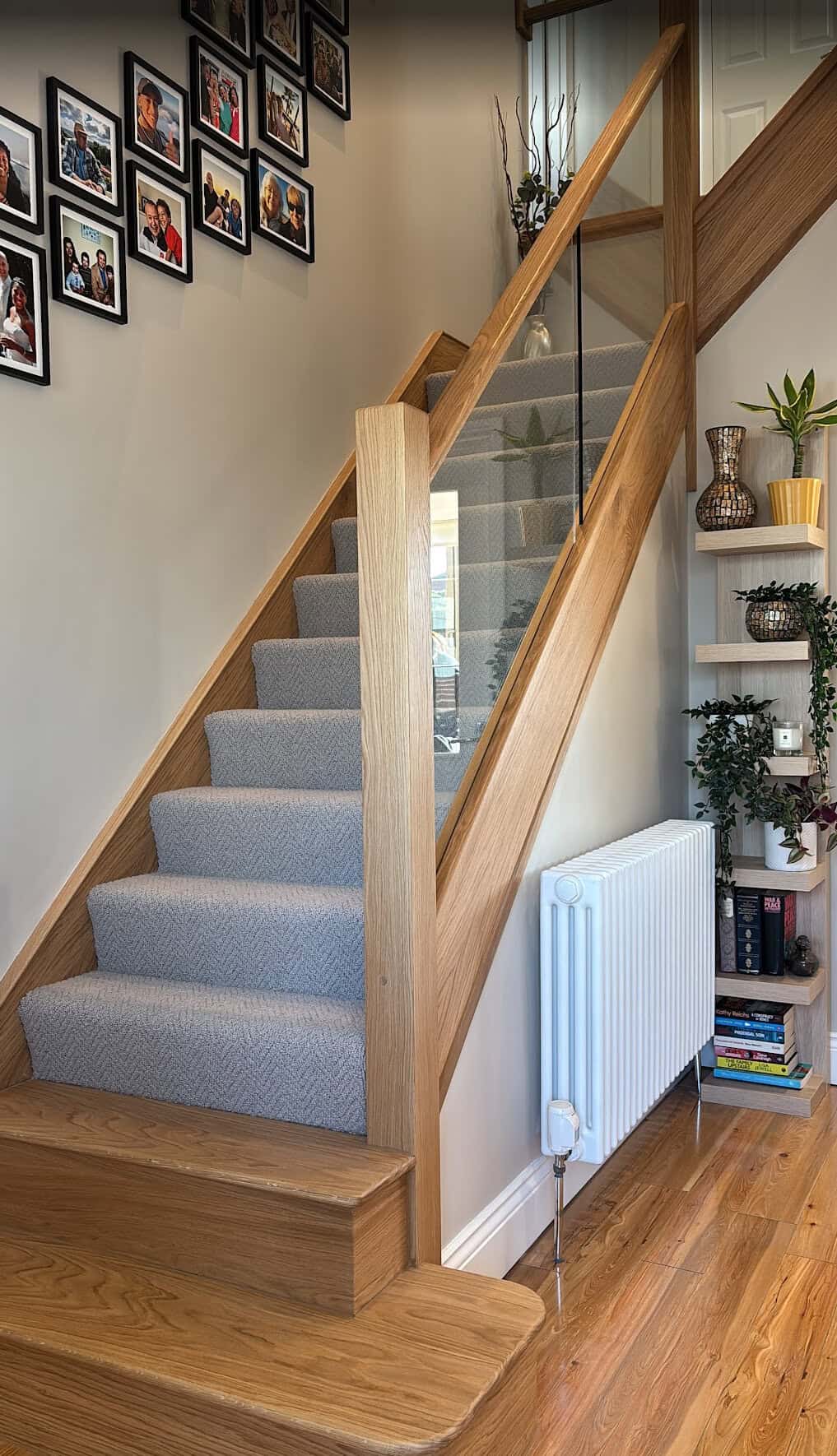 Oak and glass staircase
