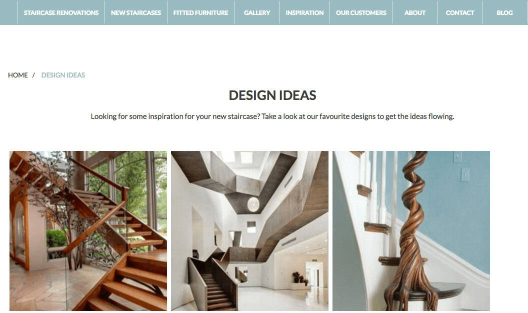 Collage of unique staircase designs.